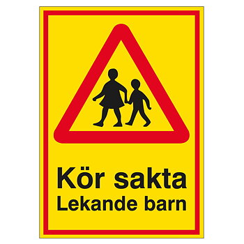 Kör sakta lekande barn