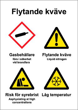 Flytande kväve - samlingsskylt