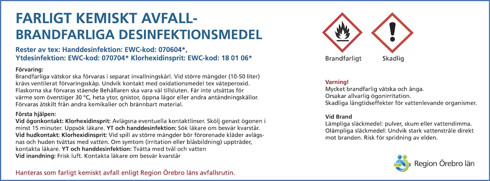 Dekal BRANDFARLIGA DESINFEKTIONSMEDEL