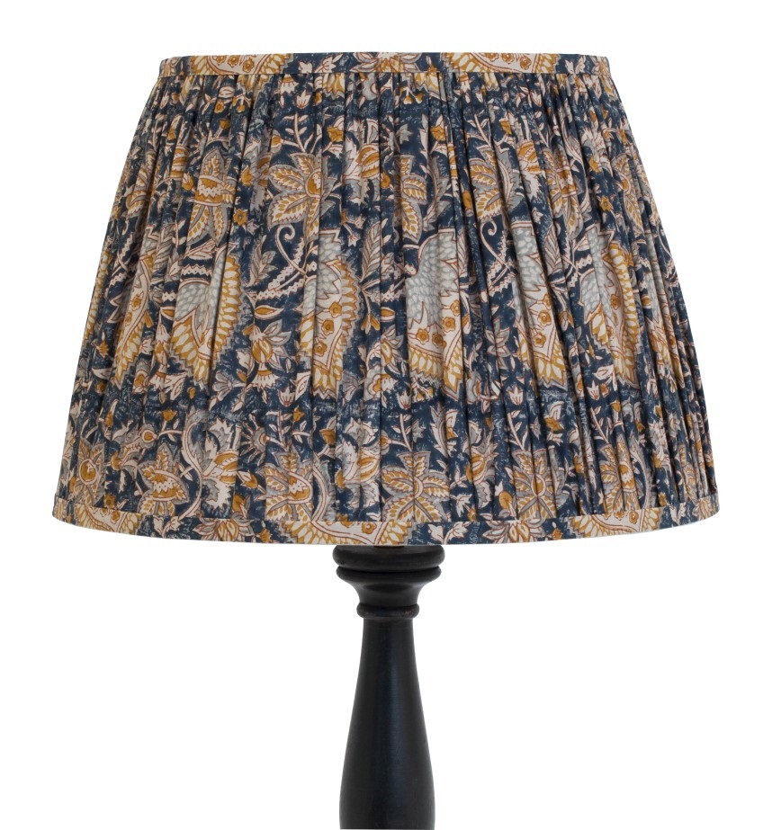 Chamois Lampshade - Oriental - Dark Blue - 40cm