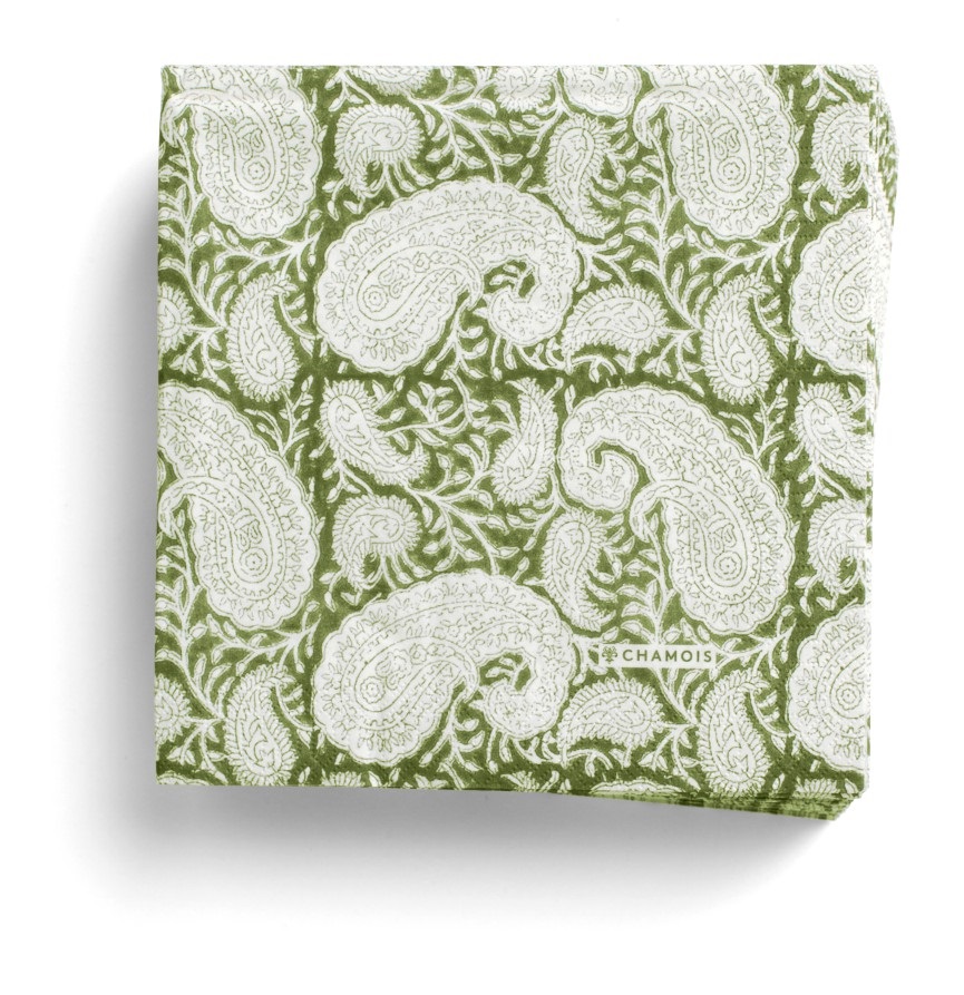 Paper Napkins  Big Paisley Forest Green - 2