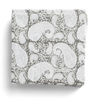 Paper Napkins Big Paisley Light Grey