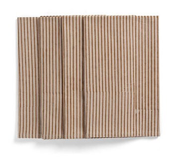 Napkins - Stripe - Ochra on Natural Beige - 50x50cm