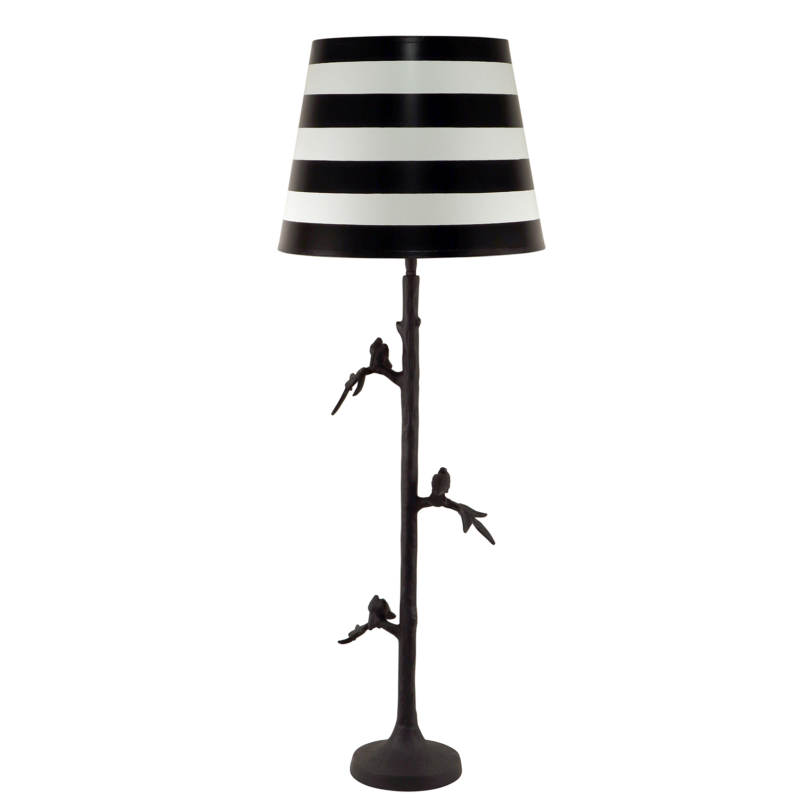 LAMP, TALL W.BIRDS, MAT BLACK - 2