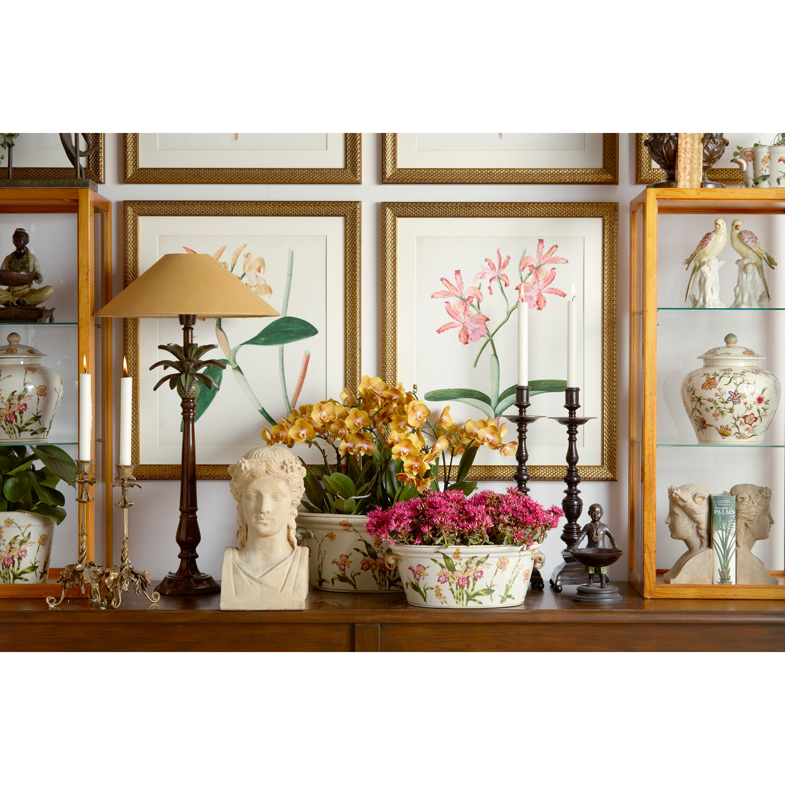 PLANTER, OVAL W/HDLS.ORCHIDS, - 3