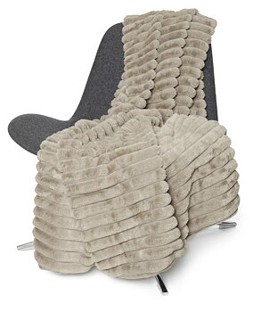 Stripy Blanket - Taupe