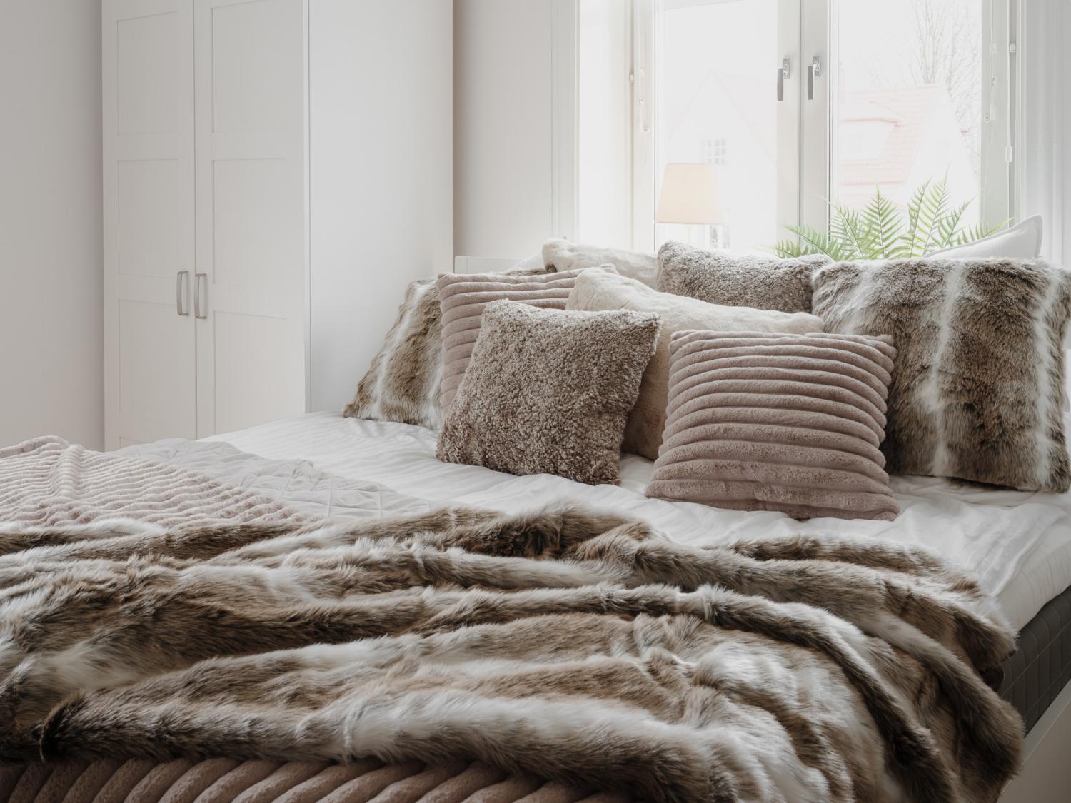 Stripy Cushion - Taupe - 2