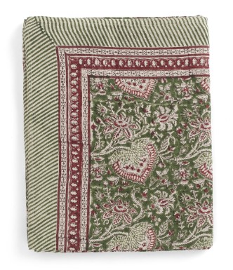 Linen Tablecloth Oriental Green stor