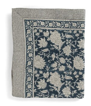 Bordsduk i linne Indian Rose Jeansblå Chamois 150*230