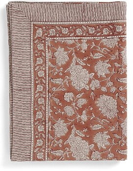 Bordsduk i linne Indian Rose Terrakotta Chamois 150*230