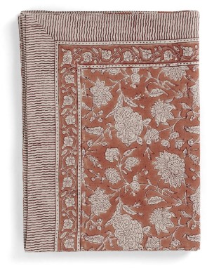 Linen Tablecloth Indian Rose Terracotta xstor