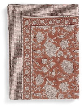 Bordsduk i linne Indian Rose Terrakotta Chamois 145*350