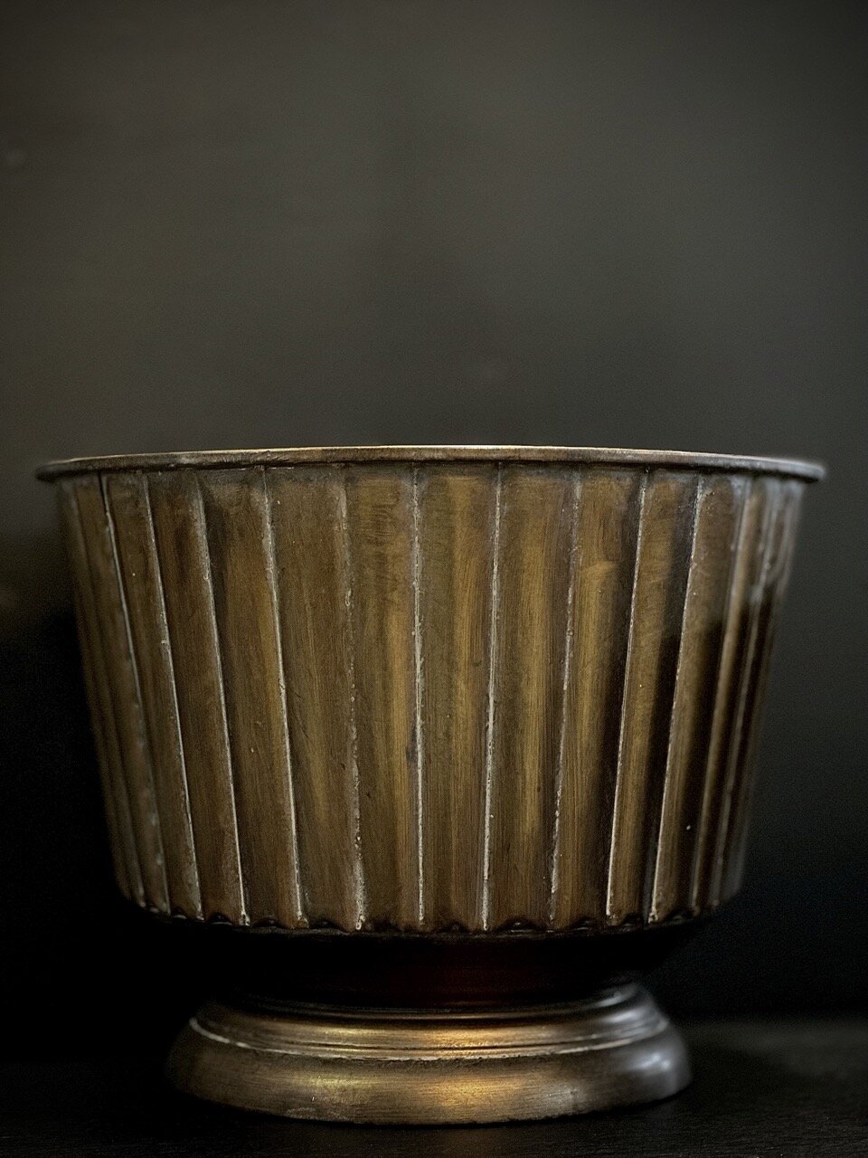 RITZ pot - bowl, set 2, antique brass - gold - 6