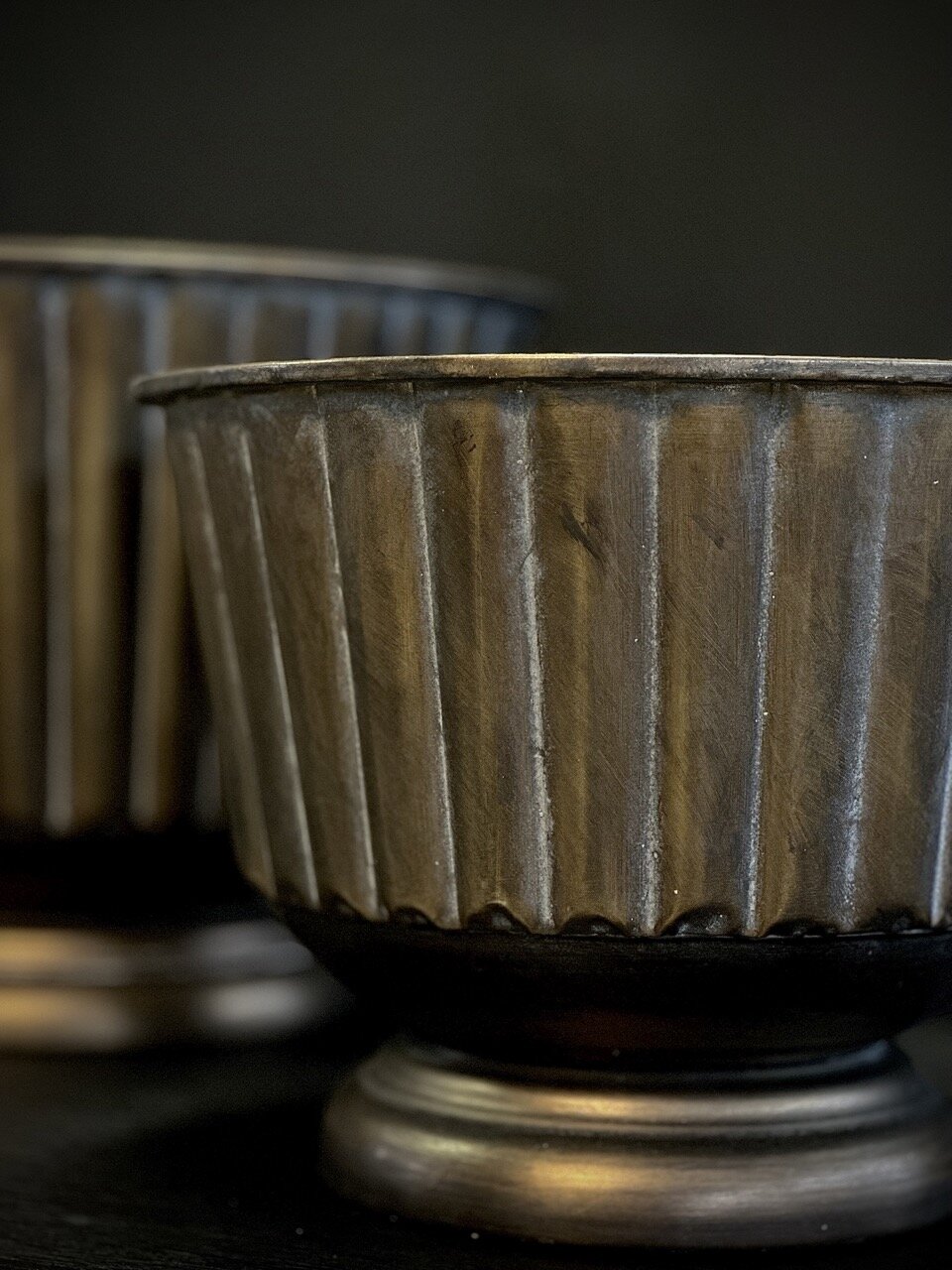 RITZ pot - bowl, set 2, antique brass - gold - 4