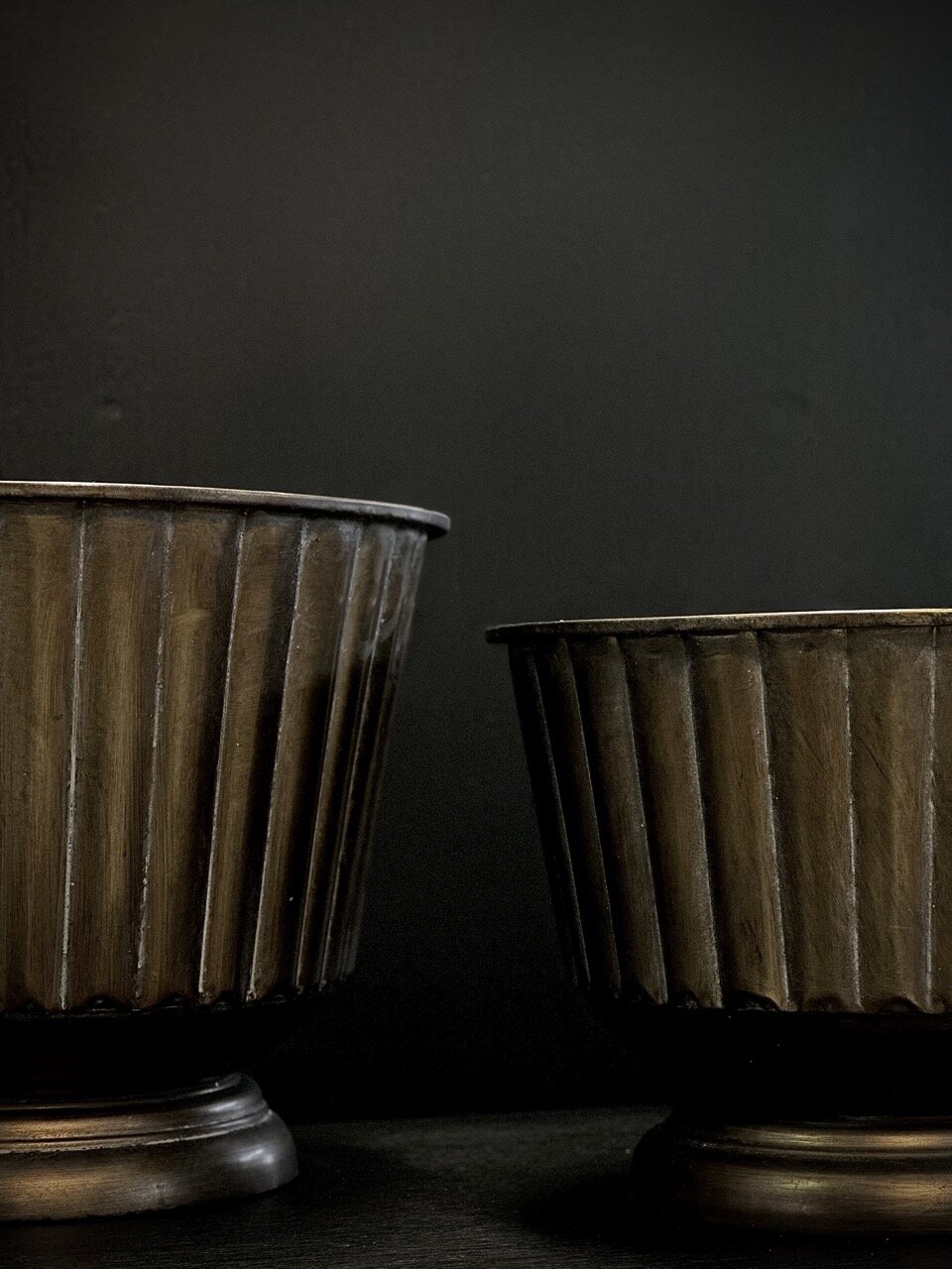 RITZ pot - bowl, set 2, antique brass - gold - 2