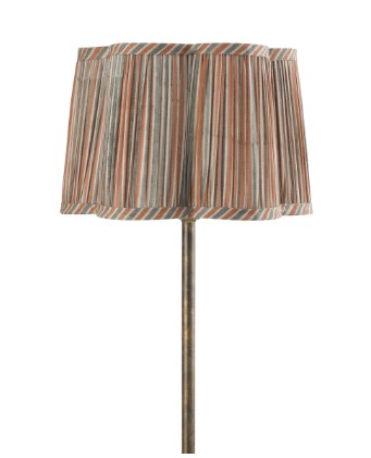 Chamois Lampshade Scallop - Jaipur Stripe - Rusty Red/Grey - 35 cm