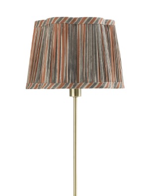 Chamois Lampshade Scallop - Jaipur Stripe - Rusty Red/Grey - 25 cm