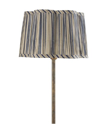 Chamois Lampshade Scallop - Jaipur Stripe - Beige/Blue - 35 cm