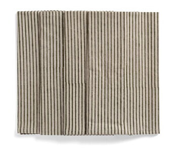 Napkins - Stripe - Green on Natural Beige - 50x50cm