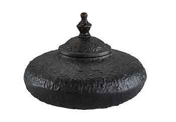 Fiora round box w lid small antique
