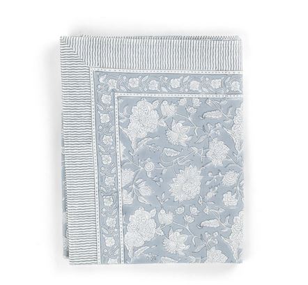 1. Tablecloth - Indian Rose - Dusty Blue