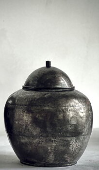 MAI  small round metal box with lid
