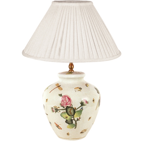 LAMP, VASE SHAPE, ROSES+INSECT - 2