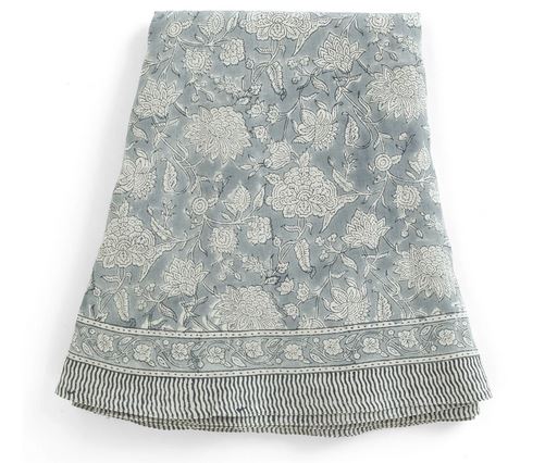 Linen Tablecloth - Indian Rose - Dusty Blue - 2