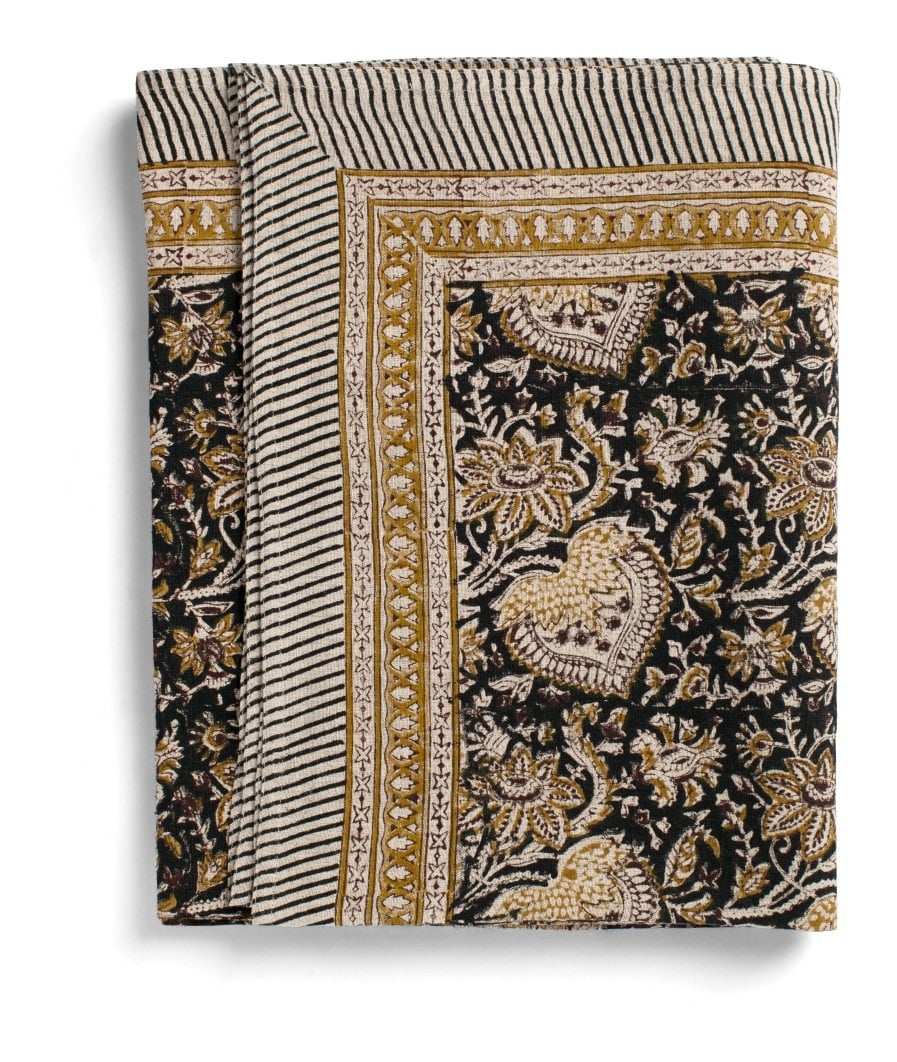 Linen Tablecloth - Oriental- Black - 3