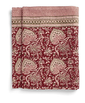 Bordsduk i linne  Oriental Red  Röd Chamois 170*270