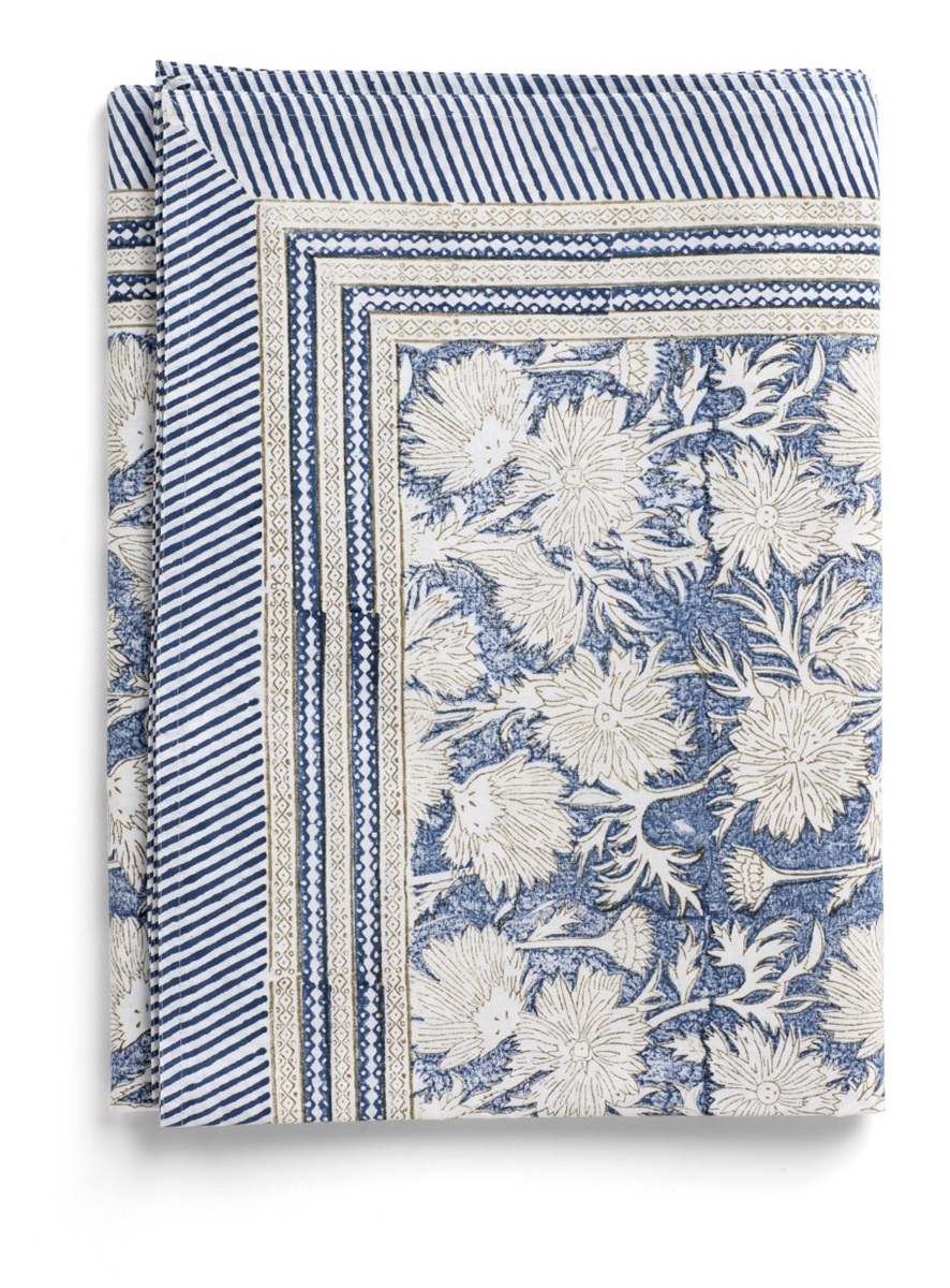 1. Tablecloth - Waterlily - Navy Blue