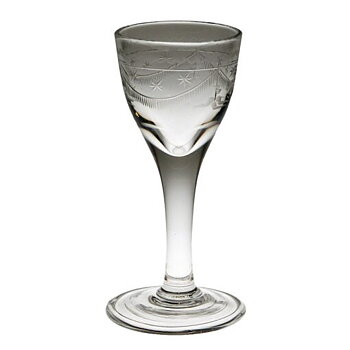Spetsglas med gravyr