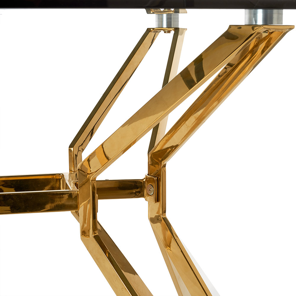 Table Rectangular Gold & Glass  - 2