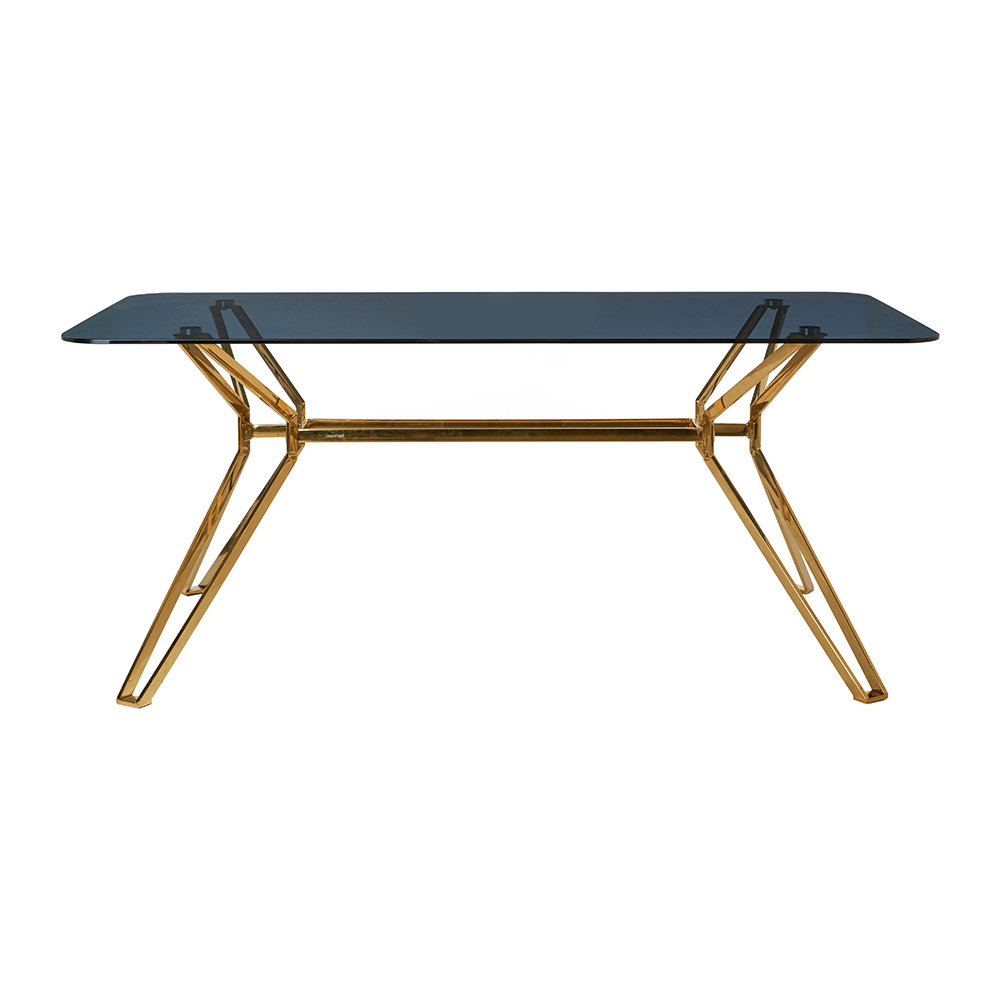 Table Rectangular Gold & Glass 
