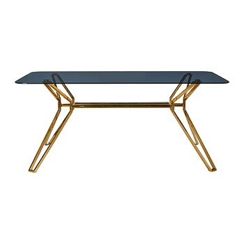 Table Rectangular Gold & Glass 