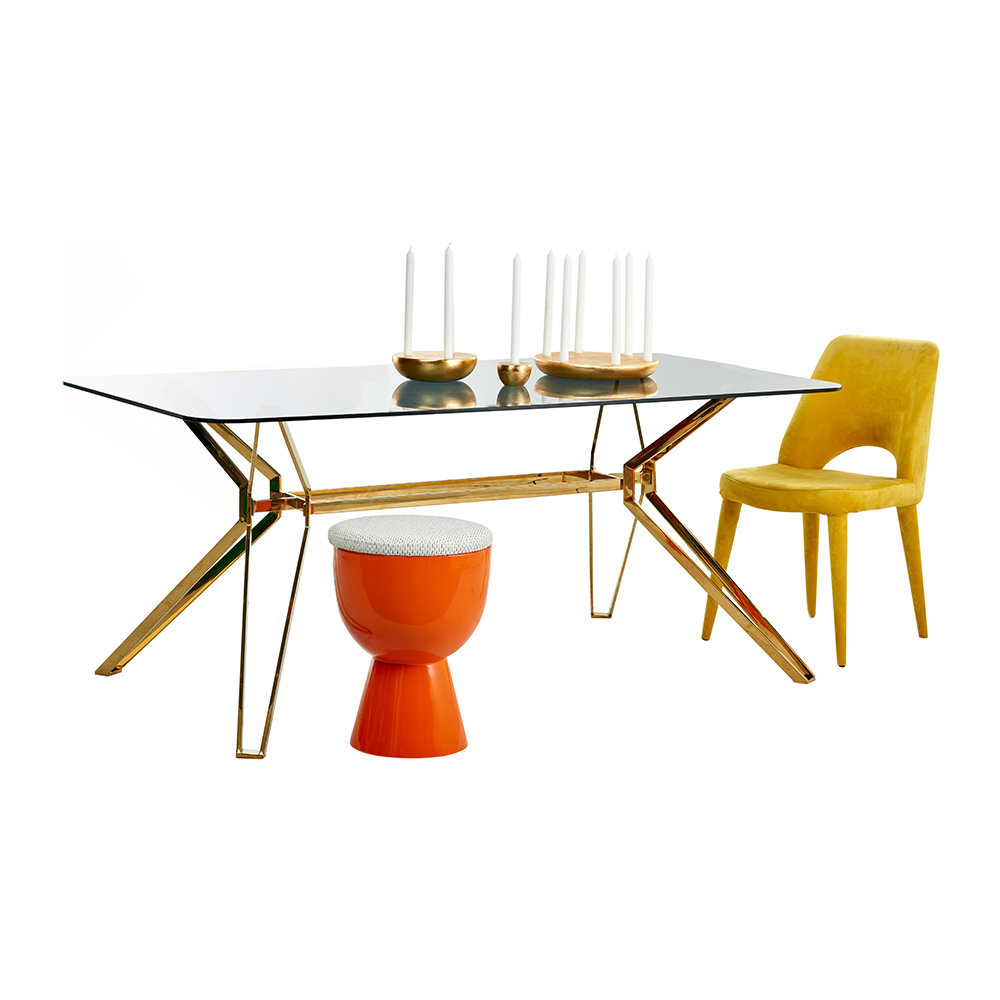 Table Rectangular Gold & Glass  - 3