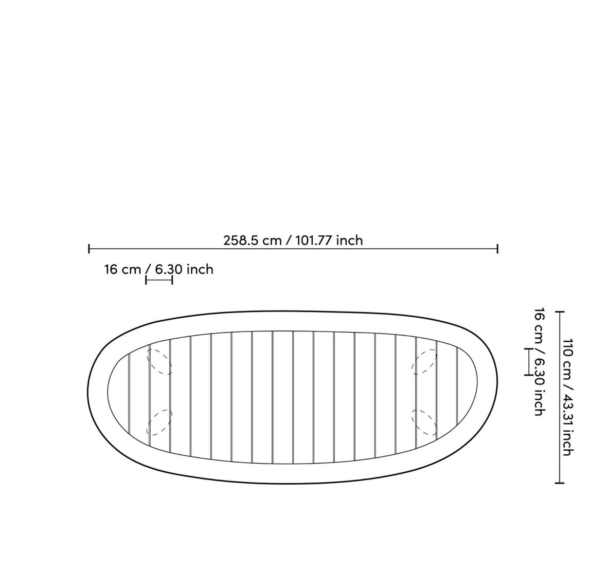 Outdoor Dining Table Free Form - 6