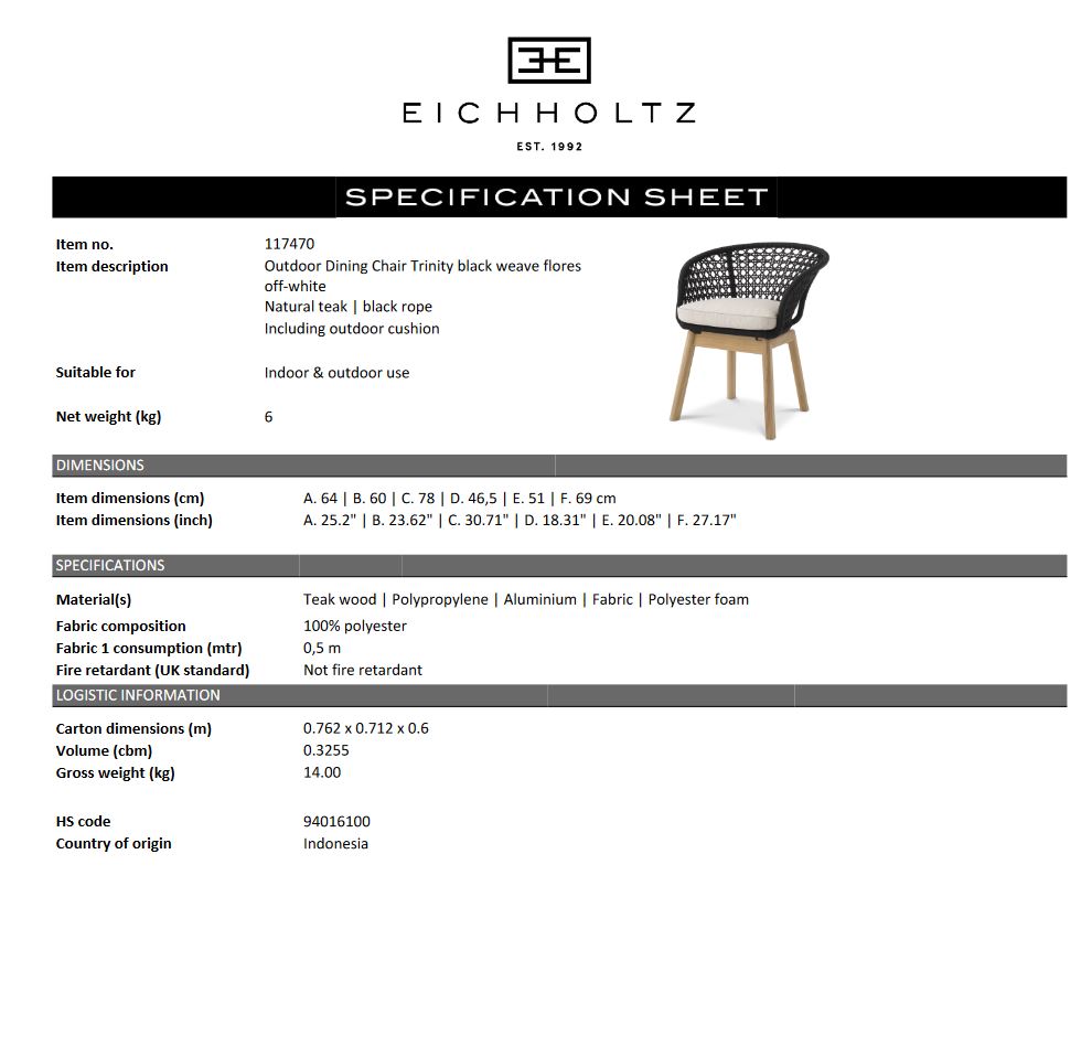 Outdoor Dining Chair Trinity - 3