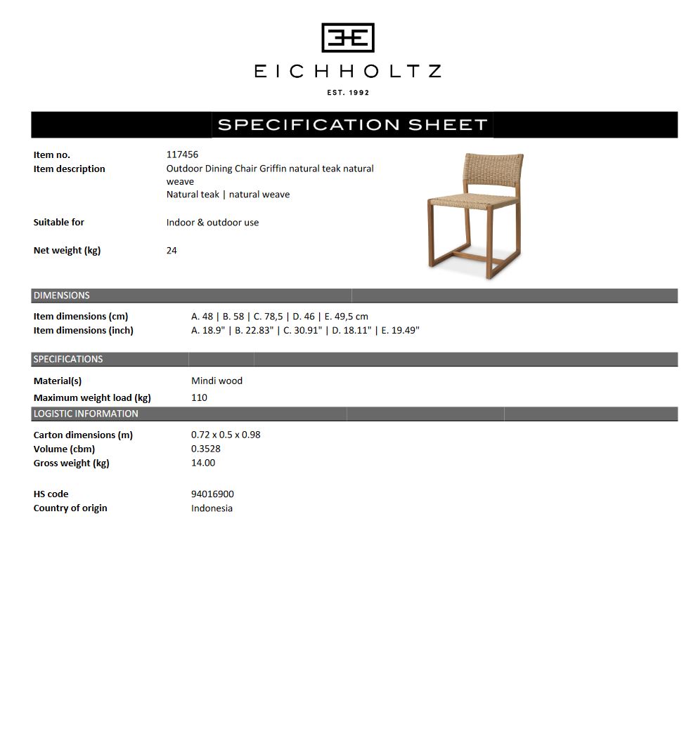 Outdoor Dining Chair Griffin - 3
