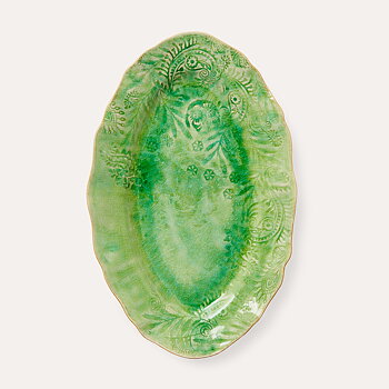 Small oval serving dish, seaweed