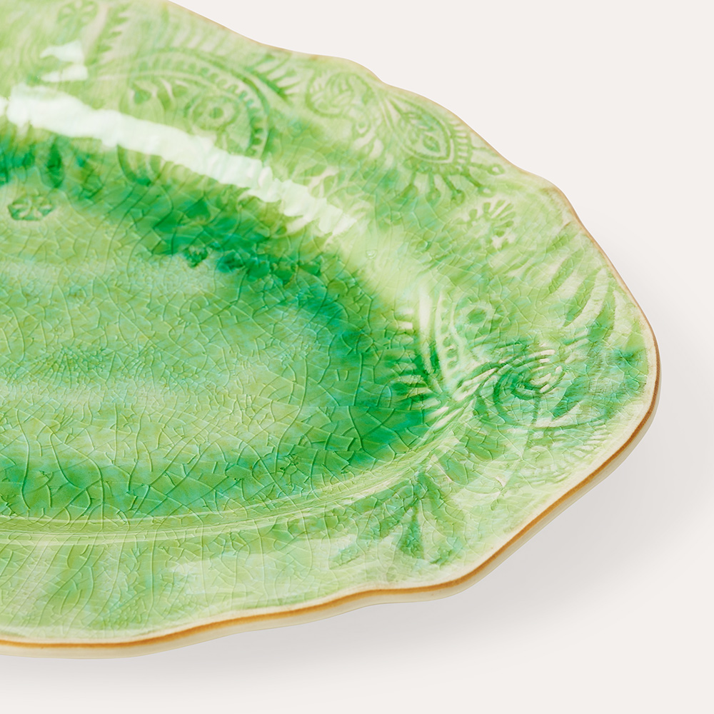 Small oval serving dish, seaweed - 3