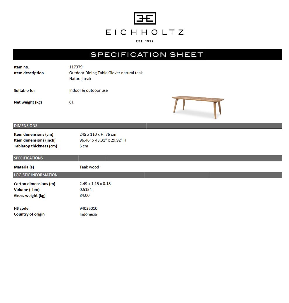 Outdoor Dining Table Glover - 4