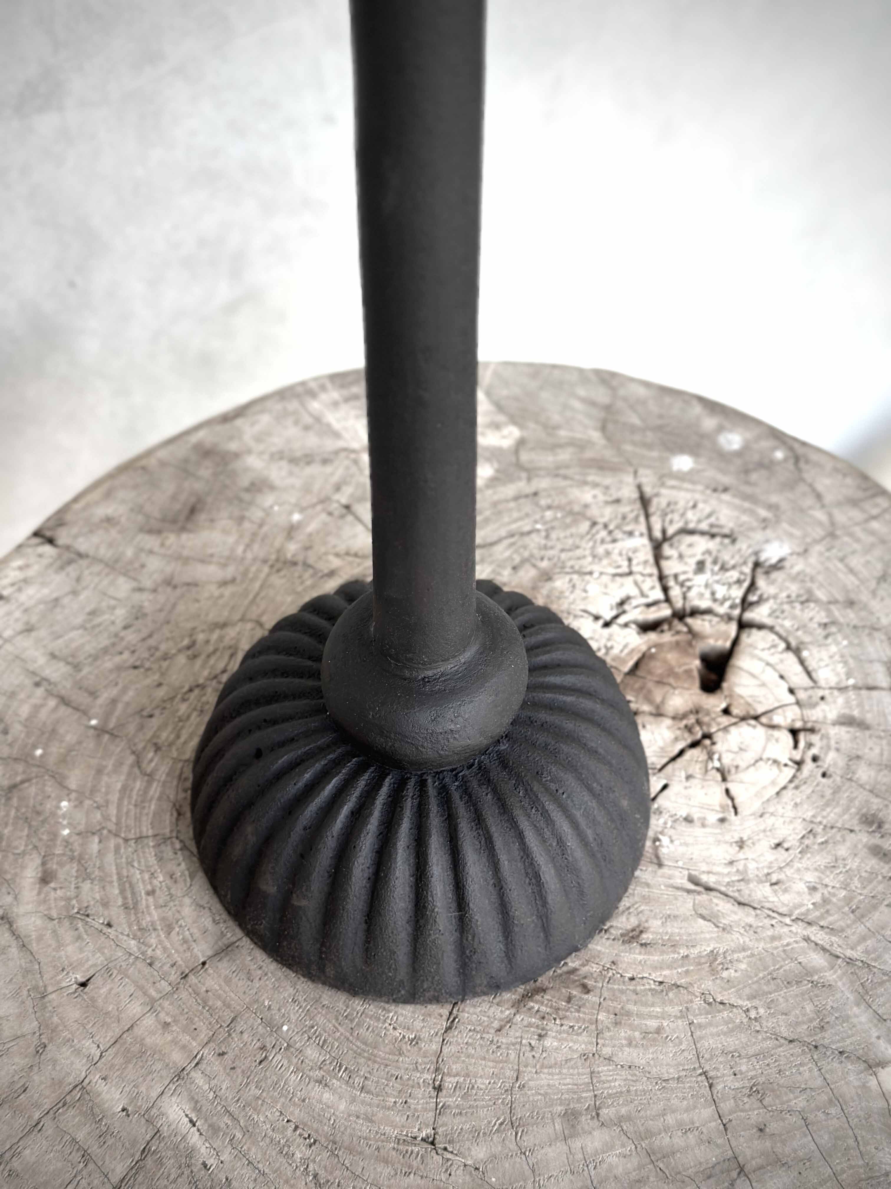 LOTUS cast iron candle holder, antique - 2