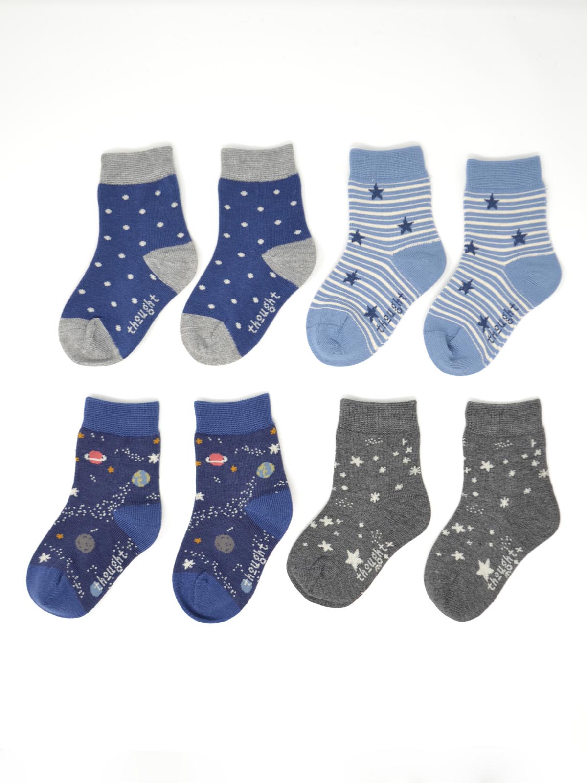Presenttips! Barnstrumpor i bambu - rymdmönster - 6