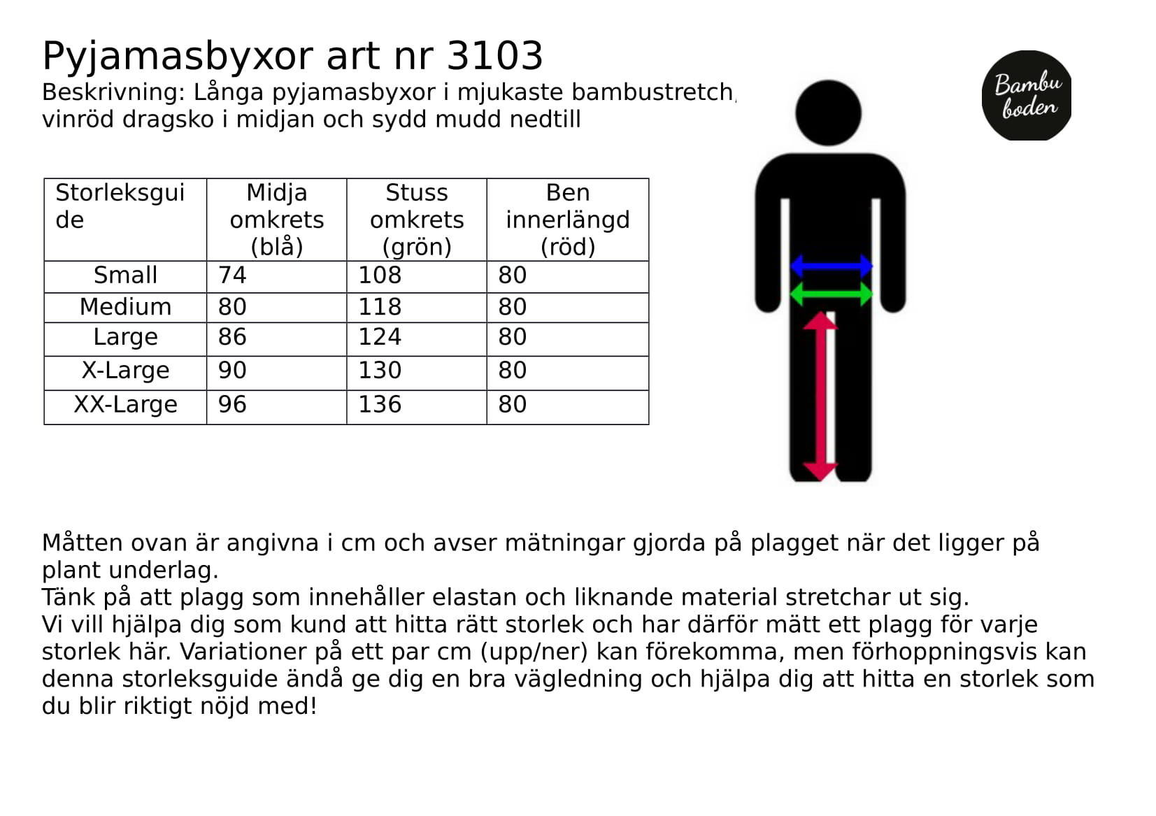 Marinblå pyjamasbyxor i bambu - 2