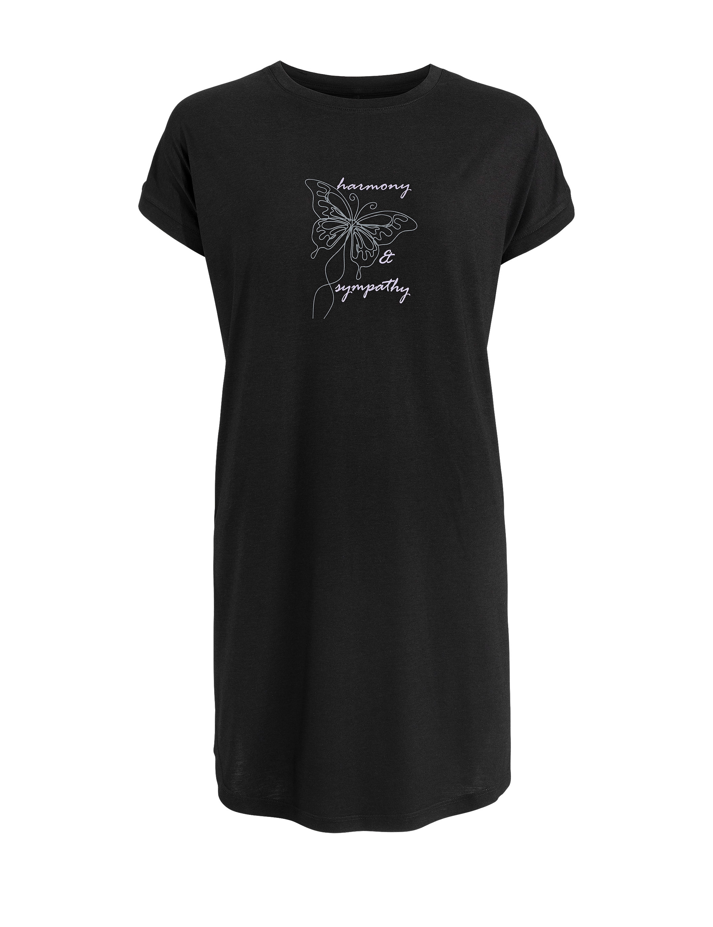 Svart nattlinne i bambu, S/M eller L/XL