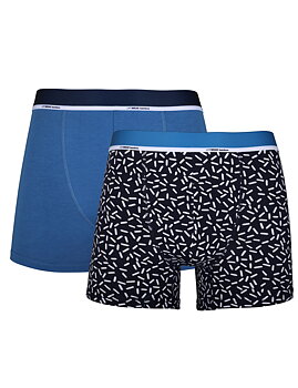 2-pack boxerkalsonger i bambu- Blå strössel