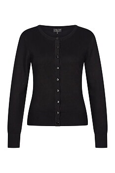 Zilch svart cardigan i bambu -rund hals