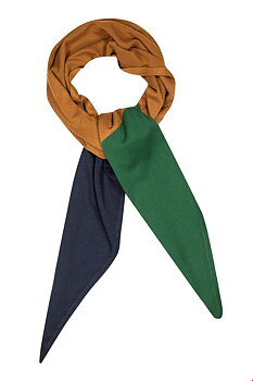 REA! Zilch scarf i bambu - kanelbrun/flaskgrön/marinblå