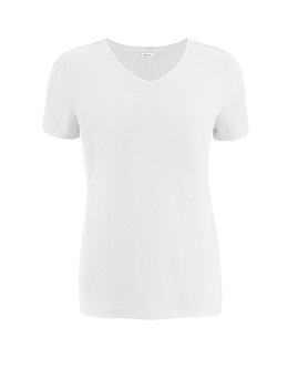 Vit v-ringad t-shirt i bambu